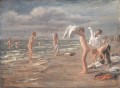 Niños bañándose Max Liebermann Impresionismo alemán niños